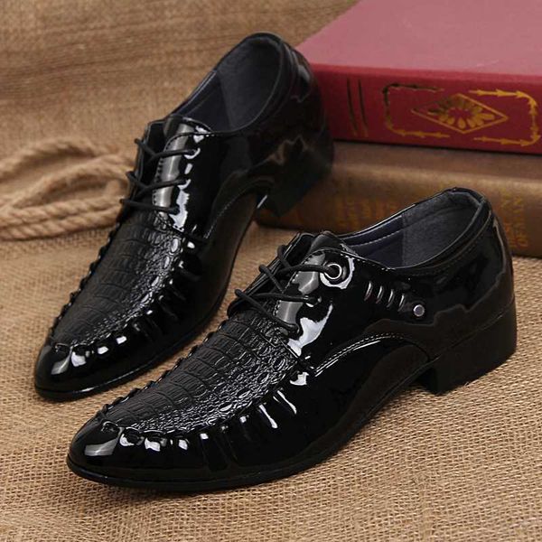 dress shoes men's crocodile leather lace-up wedding party mens business office oxfords flats plus size men fashion, Black
dress shoes men's crocodile leather lace-up wedding party mens business office oxfords flats plus size men fashion, Black