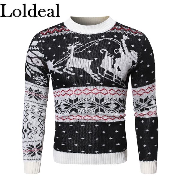 loldeal men long sleeve sweater fashion deer batik casual warm round neck pullover, White;black
loldeal men long sleeve sweater fashion deer batik casual warm round neck pullover, White;black