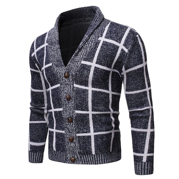 sweater jacket 2020 autumn new men's single-breasted plaid slim cotton knit jacket casual hit color cardigan, White;black
sweater jacket 2020 autumn new men's single-breasted plaid slim cotton knit jacket casual hit color cardigan, White;black