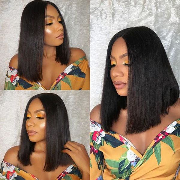 sleek brazilian straight lace front human hair wigs short bob lace front human hair wigs for women full and thick remy hair, Black
sleek brazilian straight lace front human hair wigs short bob lace front human hair wigs for women full and thick remy hair, Black