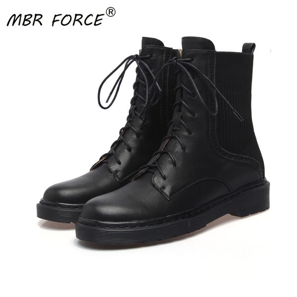 mbr force cowhide stretch fabric platform fashion round toe lace up boots all-match women ladies simple versatile casual black
mbr force cowhide stretch fabric platform fashion round toe lace up boots all-match women ladies simple versatile casual black