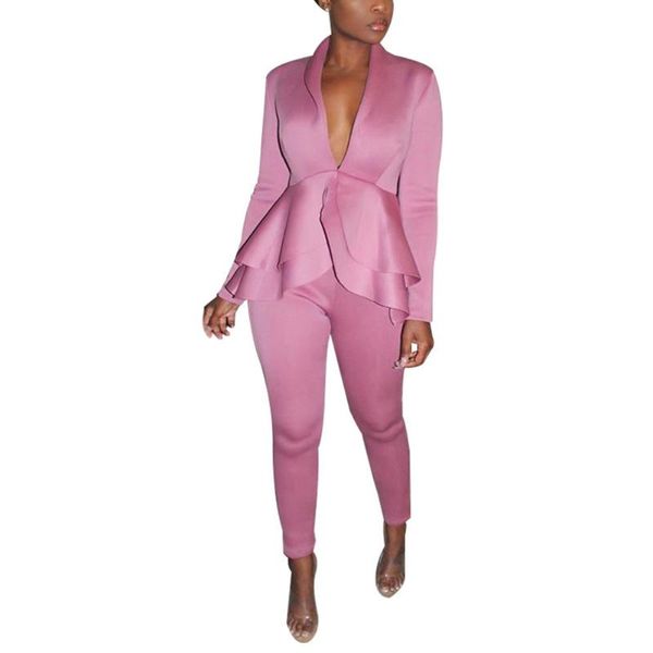 women's two piece pants women v-neck solid color blazer outfits ladies long sleeve layered ruffle hem ankle-length breathable formal s, White
women's two piece pants women v-neck solid color blazer outfits ladies long sleeve layered ruffle hem ankle-length breathable formal s, White