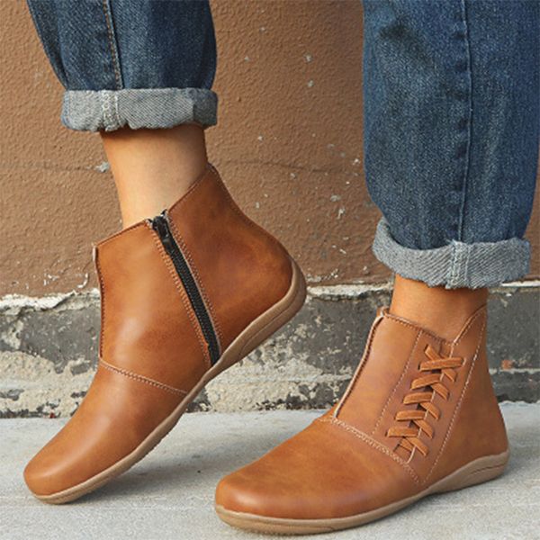 boots 2021 women fashion pu leather zipper ankle booties female casual flat sewing shoes winter autumn footwear femmes bottes, Black
boots 2021 women fashion pu leather zipper ankle booties female casual flat sewing shoes winter autumn footwear femmes bottes, Black