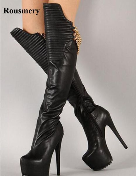 design women fashion round toe black gold chain design knee high boots high platform knight winter boots dress shoes
design women fashion round toe black gold chain design knee high boots high platform knight winter boots dress shoes