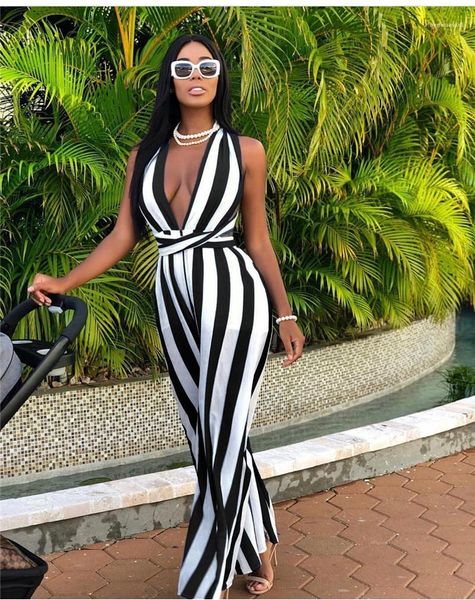 sashes full length apparel women summer jumpsuits nightclub straps clothing wearing wide loose rompers, Black;white
sashes full length apparel women summer jumpsuits nightclub straps clothing wearing wide loose rompers, Black;white