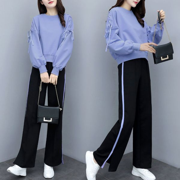 gym clothing women's autumn winter large size sport suit outdoor leisure running girl's loose wide leg pants two-piece set, White;black
gym clothing women's autumn winter large size sport suit outdoor leisure running girl's loose wide leg pants two-piece set, White;black