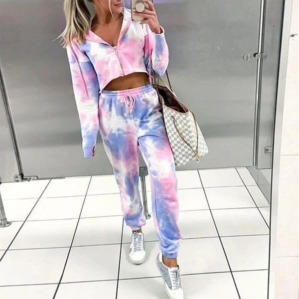 tie dye printed womens spring two piece set zipper hoodies crop drawstring pants ladies sets 2020 women tracksuits outfit t200903, Gray
tie dye printed womens spring two piece set zipper hoodies crop drawstring pants ladies sets 2020 women tracksuits outfit t200903, Gray