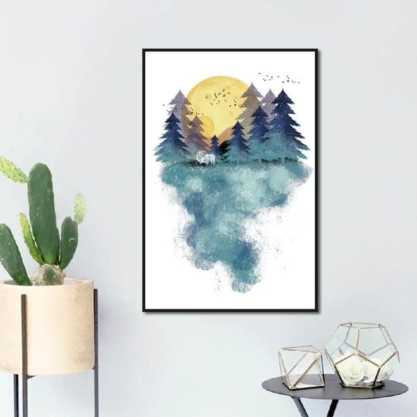 póster de decoración del hogar pintado a mano gouache paisaje de bosque luna lago lienzo pintura sala de estar l cuadro decorativo
póster de decoración del hogar pintado a mano gouache paisaje de bosque luna lago lienzo pintura sala de estar l cuadro decorativo