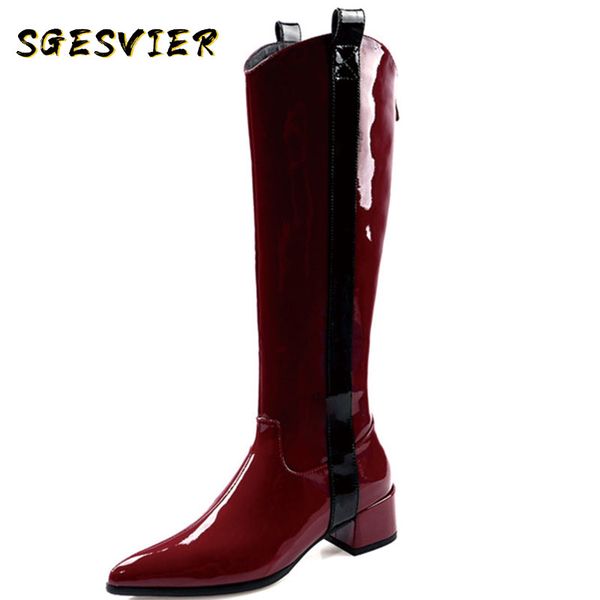 boots sgesvier 2021 arrival knee high women patent leather autumn knight pointed toe med heels punk shoes ladies, Black
boots sgesvier 2021 arrival knee high women patent leather autumn knight pointed toe med heels punk shoes ladies, Black