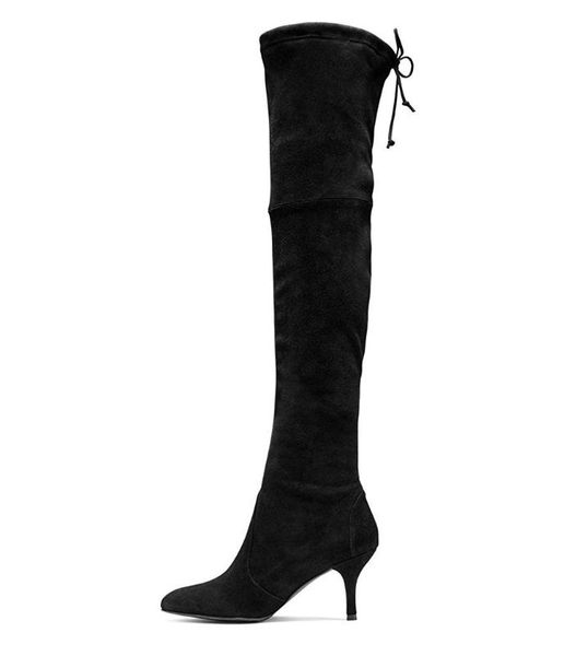 lovirs long thigh boots women's stiletto mid heels over the knee boots pointed toe lace up high, Black
lovirs long thigh boots women's stiletto mid heels over the knee boots pointed toe lace up high, Black