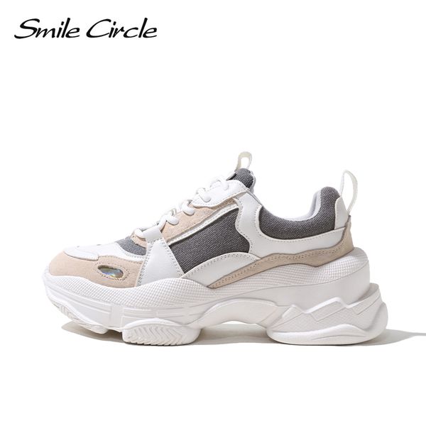 smile circle chunky sneakers women's shoes flat platform shoes fashion lace-up casual thick-soled 7cm ladies sneakers, Black
smile circle chunky sneakers women's shoes flat platform shoes fashion lace-up casual thick-soled 7cm ladies sneakers, Black