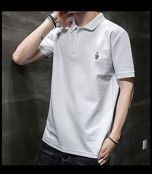 2020 t-shirt new korean version of the trend of men's cotton short-sleeved polo shirt t-shirt men, White;black
2020 t-shirt new korean version of the trend of men's cotton short-sleeved polo shirt t-shirt men, White;black