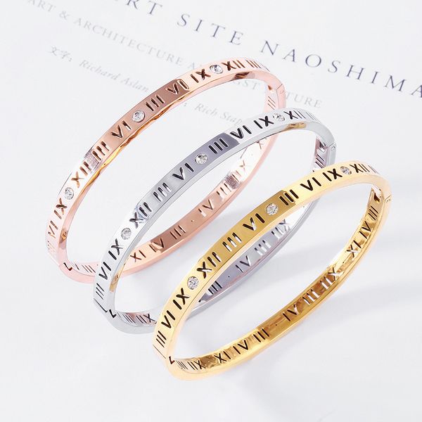 new classic design zircon roman numerals stainless steel bracelets & bangles women fashion jewelry bangle wholesale, Black
new classic design zircon roman numerals stainless steel bracelets & bangles women fashion jewelry bangle wholesale, Black