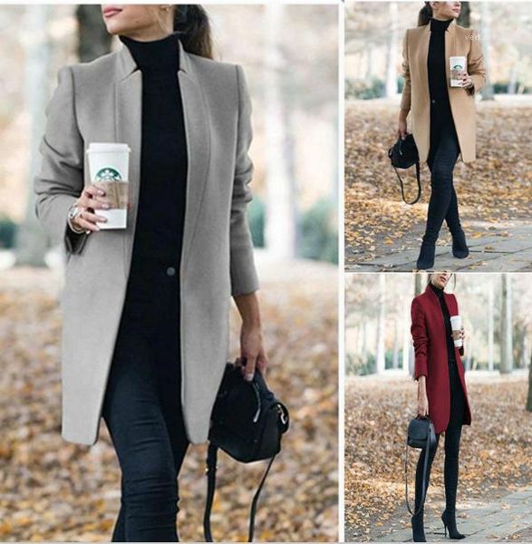 womens woolen coat long sleeve stand collar womens long coats fashion womens casual jackets solid color designer, Black
womens woolen coat long sleeve stand collar womens long coats fashion womens casual jackets solid color designer, Black