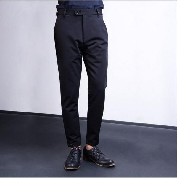 2020 autumn men's tide stretch nine points casual pants zipper feet slim suit trousers tapered pants plue size clothing straight, Black
2020 autumn men's tide stretch nine points casual pants zipper feet slim suit trousers tapered pants plue size clothing straight, Black