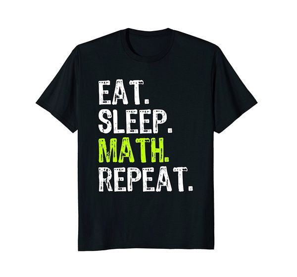eat sleep math repeat t-shirt sleeve t shirt summer men tee clothing harajuku funny men tee shirts summer top
