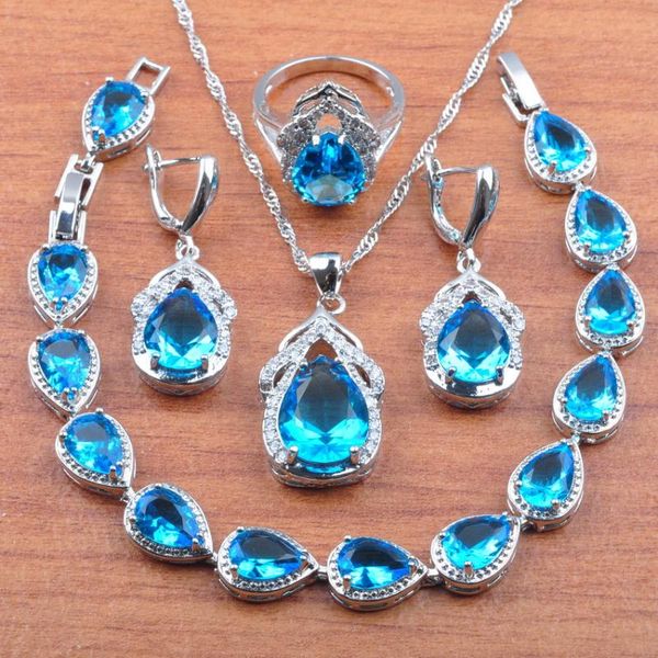wedding jewellry sky blue цирконий комплект ювелирных изделий для женщин русского стиля серьга ожерелья кольцо браслет js307, Silver
wedding jewellry sky blue цирконий комплект ювелирных изделий для женщин русского стиля серьга ожерелья кольцо браслет js307, Silver