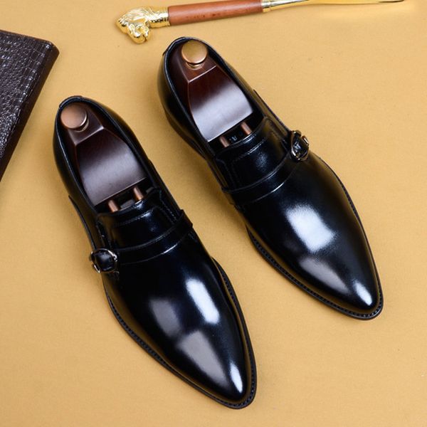 brand 2020 new wedding men genuine leather shoes pointed toe man flat classic men dress shoes buckle italian formal oxford, Black
brand 2020 new wedding men genuine leather shoes pointed toe man flat classic men dress shoes buckle italian formal oxford, Black