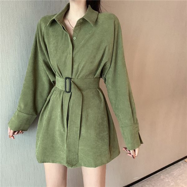 herstory girls solid color corduroy belted women shirt casual 2020 spring lady shirts loose female blouses, White
herstory girls solid color corduroy belted women shirt casual 2020 spring lady shirts loose female blouses, White