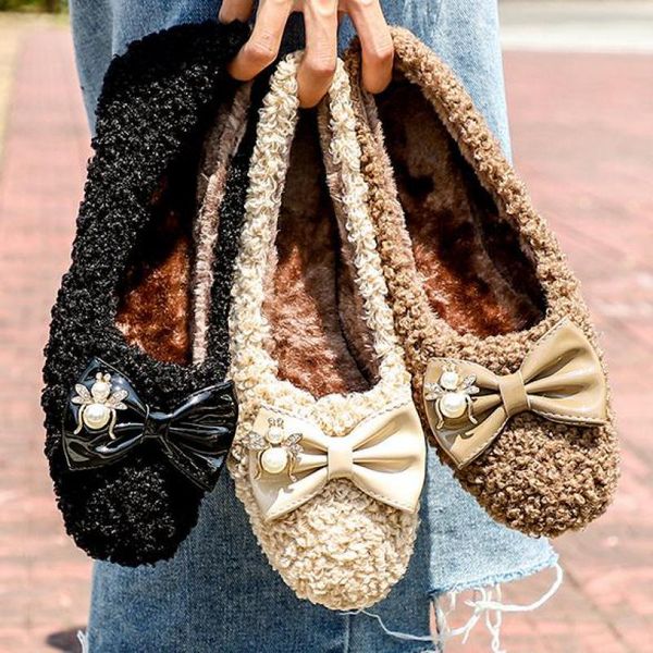 winter flat shoes woman warm snow boots lady ballet fur shoes slip on ankle boots plus size bee moccasins fashion bow footwear, Black
winter flat shoes woman warm snow boots lady ballet fur shoes slip on ankle boots plus size bee moccasins fashion bow footwear, Black