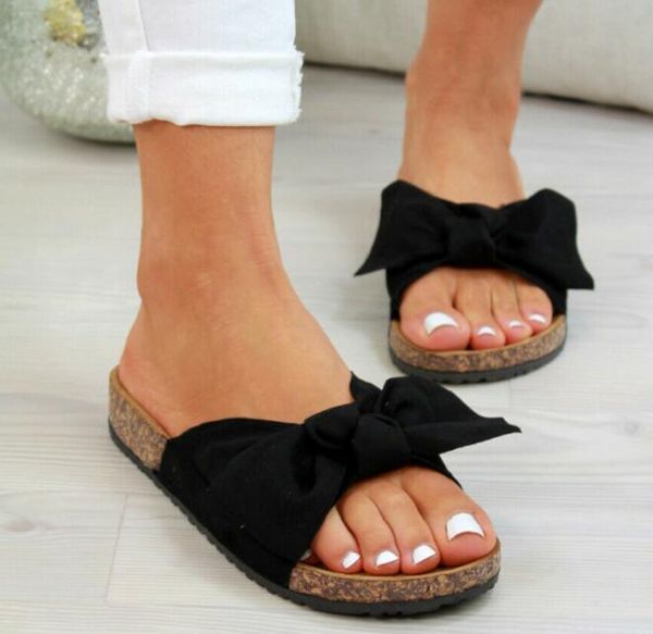 large size bowtie ladies sandals summer new style thick-soled women's slippers beach shoes solid color scuffs, Black
large size bowtie ladies sandals summer new style thick-soled women's slippers beach shoes solid color scuffs, Black