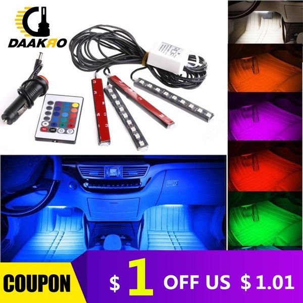 4pcs 9 led remote control cigarette lighter colorful rgb car interior floor atmosphere light strip double-side adhesive tap
4pcs 9 led remote control cigarette lighter colorful rgb car interior floor atmosphere light strip double-side adhesive tap