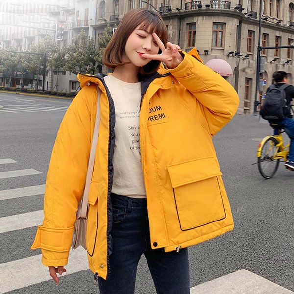 new winter jacket women two big pockets hooded female cotton padded outwear winter coat women's loose parkas, Black;brown
new winter jacket women two big pockets hooded female cotton padded outwear winter coat women's loose parkas, Black;brown