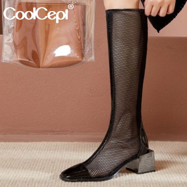 coolcept women summer shoes square heel woman knee high boots fashion party nigh club shoes woman footwear size 34-39, Black
coolcept women summer shoes square heel woman knee high boots fashion party nigh club shoes woman footwear size 34-39, Black