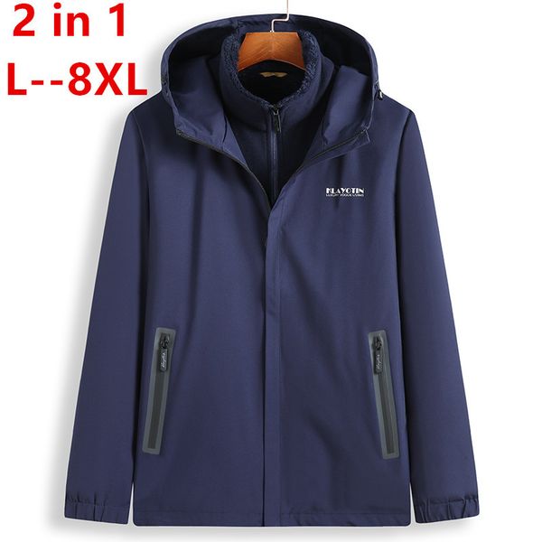 8xl 7xl 6xl jacket men winter thicken warm softshell outwear fleece parkas thermal fashion loose coat windproof 2 jackets in 1, Black
8xl 7xl 6xl jacket men winter thicken warm softshell outwear fleece parkas thermal fashion loose coat windproof 2 jackets in 1, Black