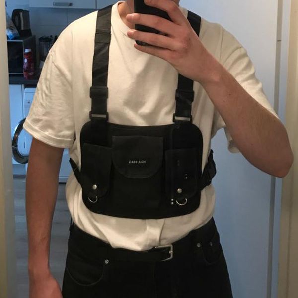 мужская хип-хоп street костюм tactical bag ladies нагрудный набор карманы kanye west punk canvas chest сумка черного
мужская хип-хоп street костюм tactical bag ladies нагрудный набор карманы kanye west punk canvas chest сумка черного