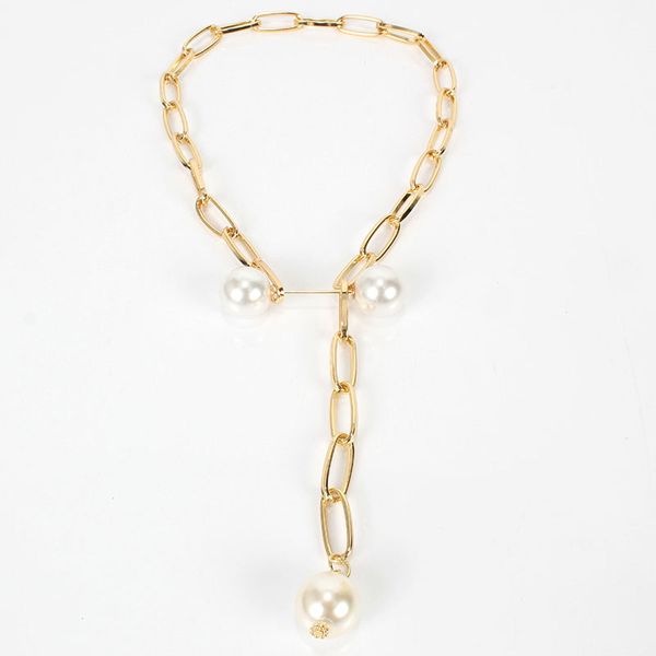 2020 new european and american simple hollow rectangular chain adjustable imitation pearl brooch women's necklace clavicle chain, Silver
2020 new european and american simple hollow rectangular chain adjustable imitation pearl brooch women's necklace clavicle chain, Silver