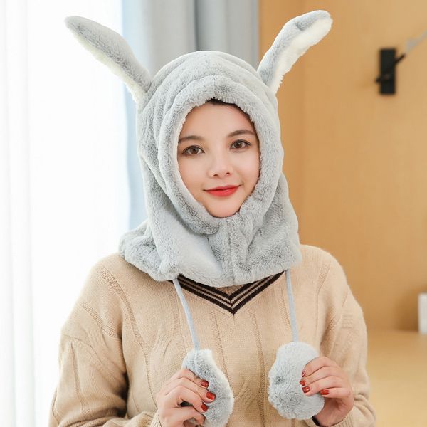 winter knit hat neck warmer fleece lined cap for women outdoor warm long ear cap -mx8, Blue;gray
winter knit hat neck warmer fleece lined cap for women outdoor warm long ear cap -mx8, Blue;gray
