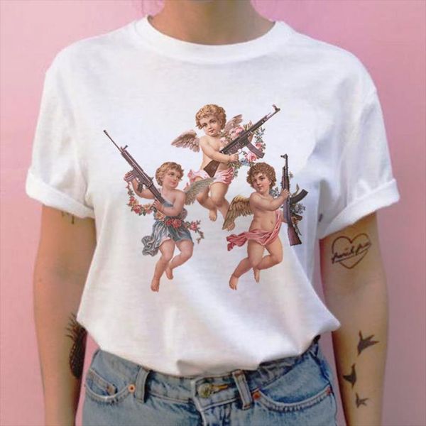 women shirts angel t shirt harajuku cartoon graphic 90s tshirt casual female cothng o neck vintage v neck t shirt tee, White
women shirts angel t shirt harajuku cartoon graphic 90s tshirt casual female cothng o neck vintage v neck t shirt tee, White