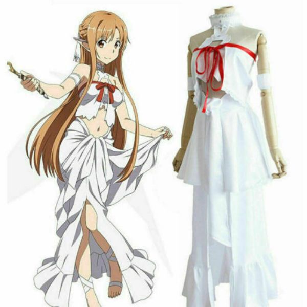 sword art online yuuki asuna yuki cosplay costume prison outfit dress skirt, Black;red 
sword art online yuuki asuna yuki cosplay costume prison outfit dress skirt, Black;red