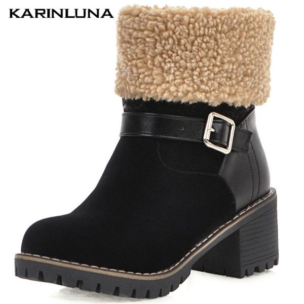 karin 2020 new brand fashion women boots keep warm snow winter buckle strap patchwork thick square ankle women shoes, Black
karin 2020 new brand fashion women boots keep warm snow winter buckle strap patchwork thick square ankle women shoes, Black