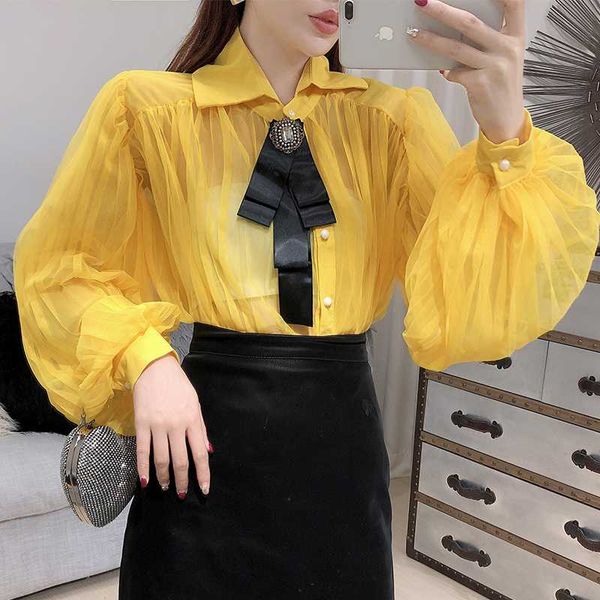2020 new women chiffon loose shirt female shirt long lantern sleeves blouses shirts urban mesh sunscreen shirts women, White
2020 new women chiffon loose shirt female shirt long lantern sleeves blouses shirts urban mesh sunscreen shirts women, White