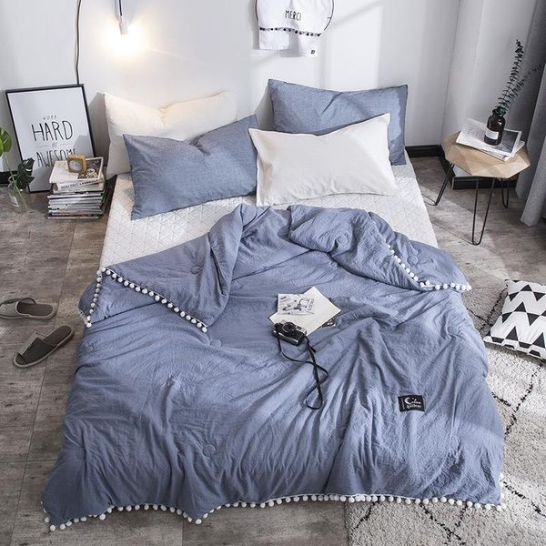 30cotton blanket with plush ball solid color soft beathable blanket for bed summer quilt light thin sofa throw blankets
30cotton blanket with plush ball solid color soft beathable blanket for bed summer quilt light thin sofa throw blankets