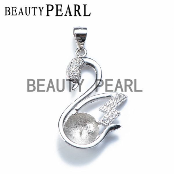 swan pearl mounting pendant 925 sterling silver zircon findings wedding engagement gift diy jewelry 2 pieces, Slivery;crystal
swan pearl mounting pendant 925 sterling silver zircon findings wedding engagement gift diy jewelry 2 pieces, Slivery;crystal