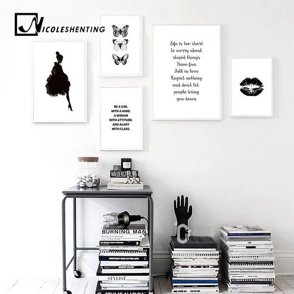 nordic decoration motivational canvas art posters and prints black white butterfly lips painting wall picture for living room
nordic decoration motivational canvas art posters and prints black white butterfly lips painting wall picture for living room