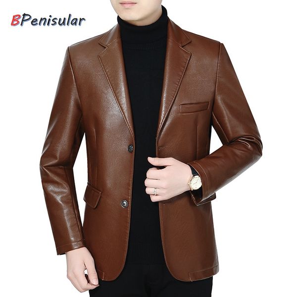 2020 autumn winter men's leather jacket casual pu blazer jacket male single breasted slim fit mens leather jackets coats gothic, Black
2020 autumn winter men's leather jacket casual pu blazer jacket male single breasted slim fit mens leather jackets coats gothic, Black