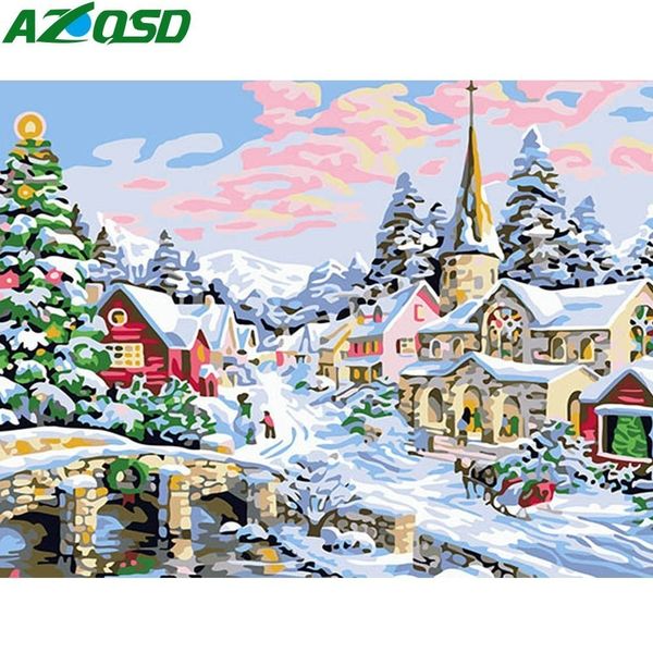 azqsd diy christmas scenery hand painted modern oil painting winter painting by numbers snow paint canvas picture k086
azqsd diy christmas scenery hand painted modern oil painting winter painting by numbers snow paint canvas picture k086