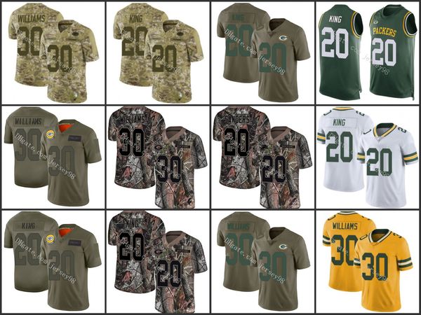 green bay packers camo 20 kevin king 30 jamaal williams white nfl men women youth jersey, Black;red
green bay packers camo 20 kevin king 30 jamaal williams white nfl men women youth jersey, Black;red