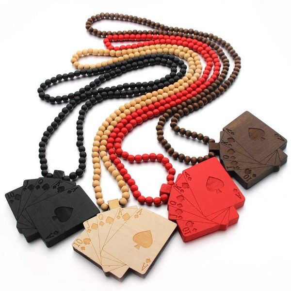 new fashion statement jewelry 8mm wooden bead chain punk poker playing card pendant necklace for women girl party bridal gift, Silver
new fashion statement jewelry 8mm wooden bead chain punk poker playing card pendant necklace for women girl party bridal gift, Silver