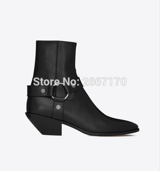 botas hombre men design west harness strap ankle boots zip chunky heels pointed toe boots autumn winter, Black
botas hombre men design west harness strap ankle boots zip chunky heels pointed toe boots autumn winter, Black