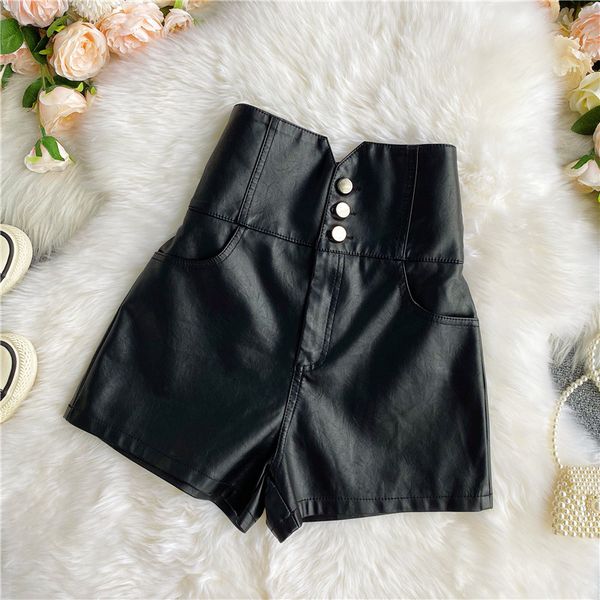 women's shorts autumn winter korean style solid color high waist wide leg leather slim bottoming female ll677, White;black
women's shorts autumn winter korean style solid color high waist wide leg leather slim bottoming female ll677, White;black