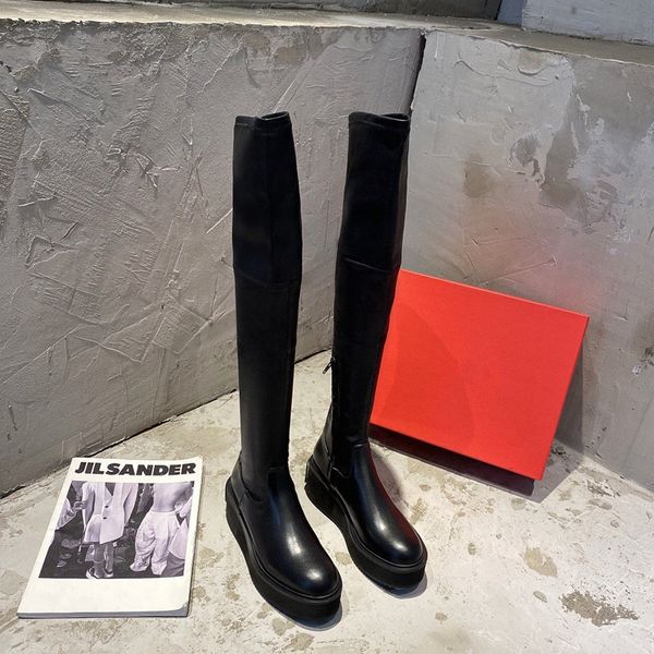 new style cow leather women thigh-high boots platform shoes brand luxury design lady, Black
new style cow leather women thigh-high boots platform shoes brand luxury design lady, Black