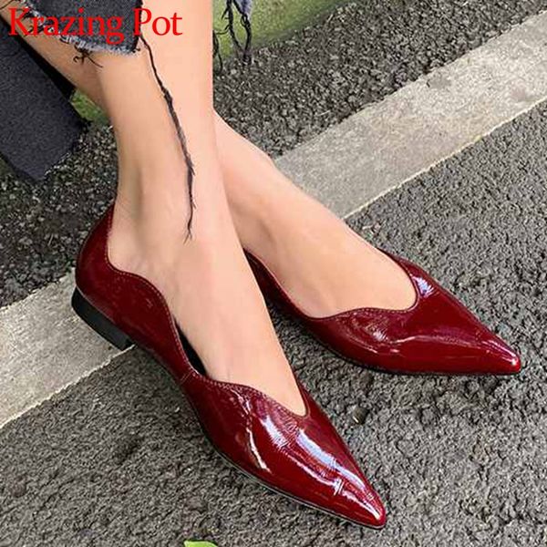 krazing pot solid simple style genuine leather ladies shoes pointed toe low heels spring fashion dating wedding women pumps l97, Black
krazing pot solid simple style genuine leather ladies shoes pointed toe low heels spring fashion dating wedding women pumps l97, Black