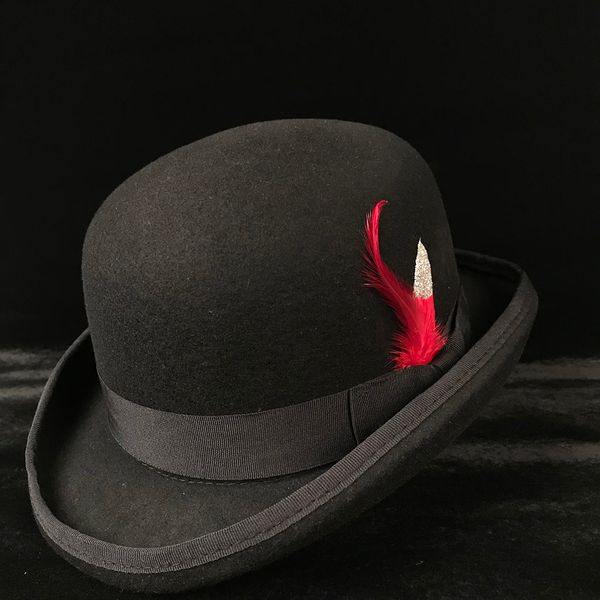 4 size wool women men black brown bowler hat gentleman crushable billycock groom hats dad steampunk cap, Blue;gray
4 size wool women men black brown bowler hat gentleman crushable billycock groom hats dad steampunk cap, Blue;gray