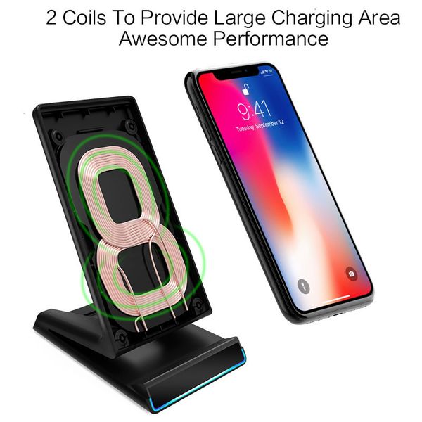 fast wireless charger for iphone 11 pro xs max xr * 8 vertical deskqi load support for samsung s10 s9 note 10 by ing