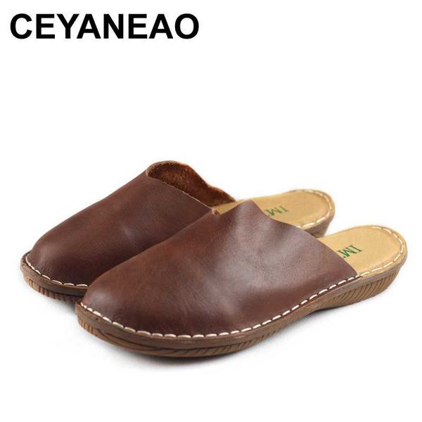 ceyaneaoretro genuine leather slippers woman flat bottom handmade sandals real leather shoes, casual slippers, Black
ceyaneaoretro genuine leather slippers woman flat bottom handmade sandals real leather shoes, casual slippers, Black